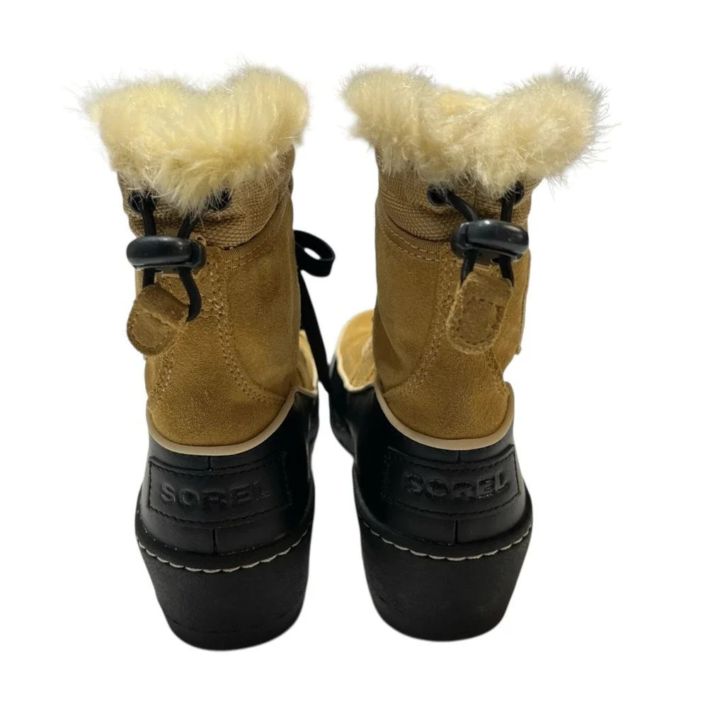 Sorel Tivoli II Boots Curry Beige Lined Waterproof Lace Up Size 5 Outdoor